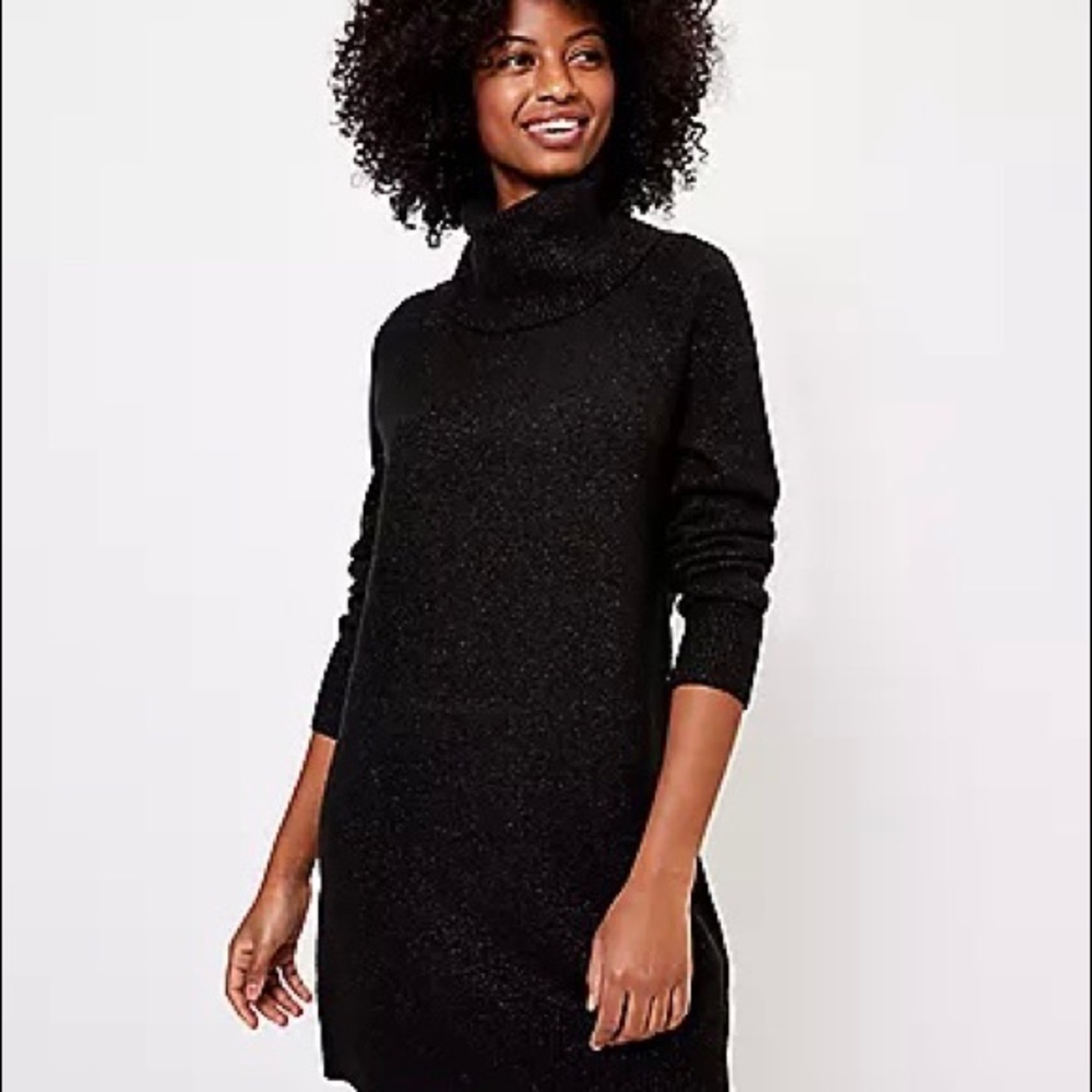 NWT Loft Cowl Neck Shimmer Sweater Dress